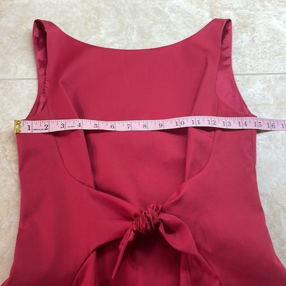 Moschino Cheap and Chic Red Front Bow Sheath Dress Size 6 Sleeveless Midi - Picture 6 of 15